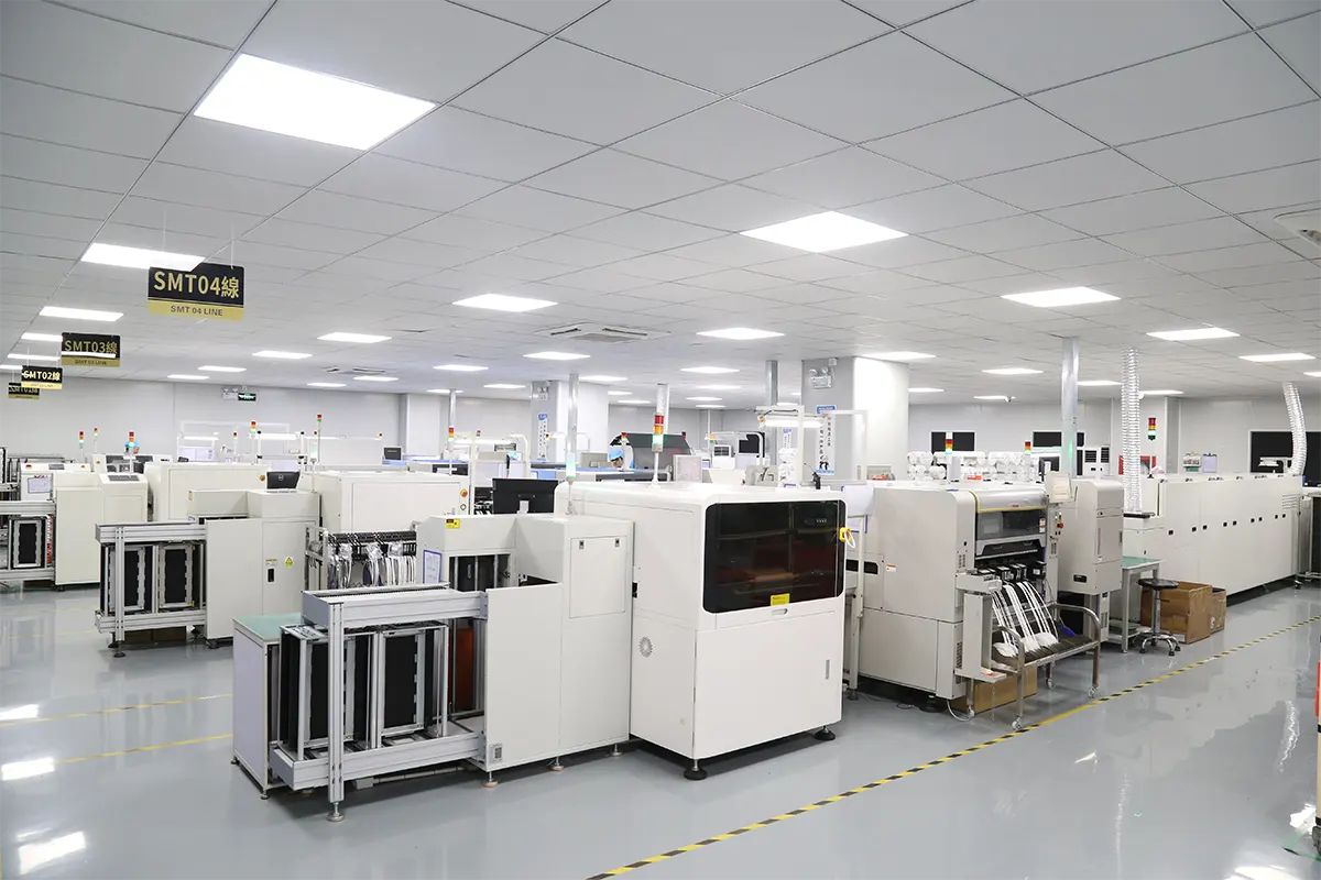 Turnkey PCB Assembly Services An assembly line showing SMT and THT processes