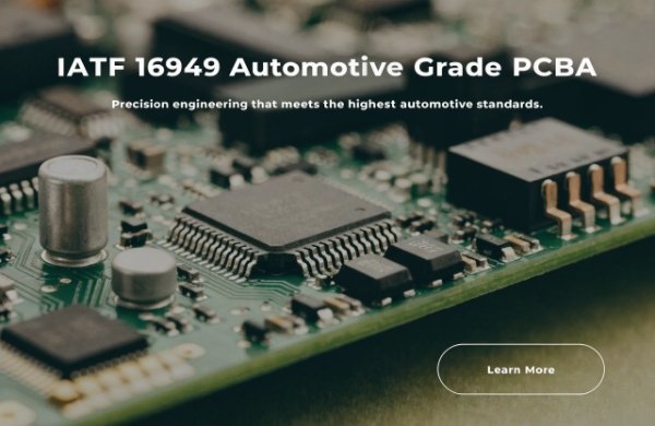 IATF 16949 Automotive Grade PCBA A close-up of an automotive electronic control unit (ECU) PCB